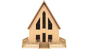 Log Cabin House 3D