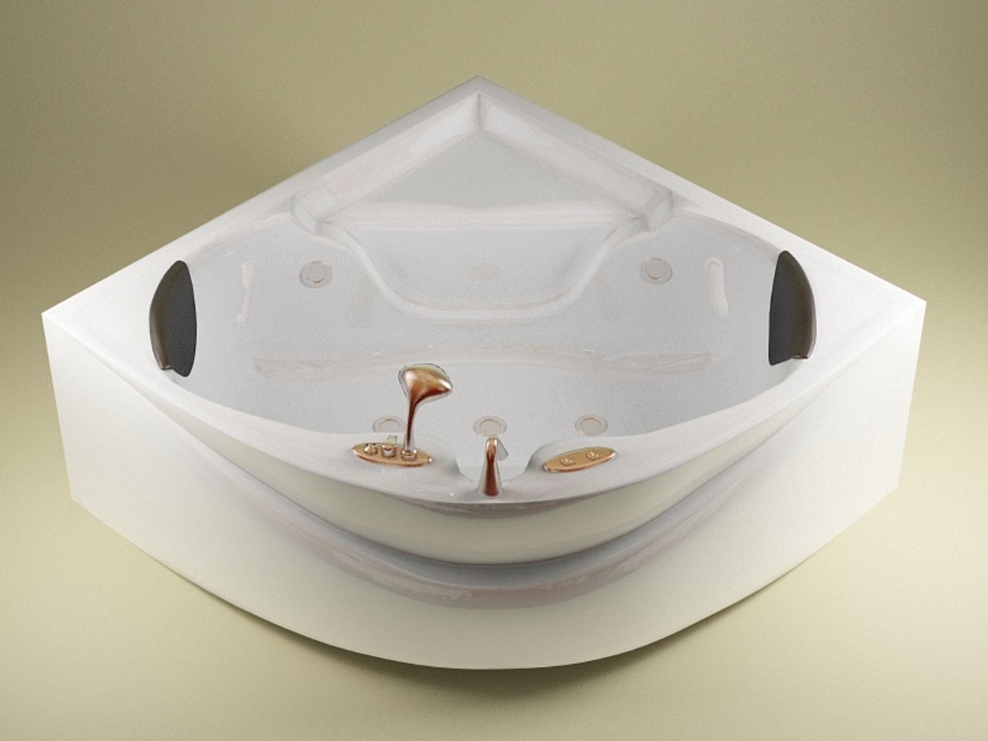 angular bath jets modelled 3d model