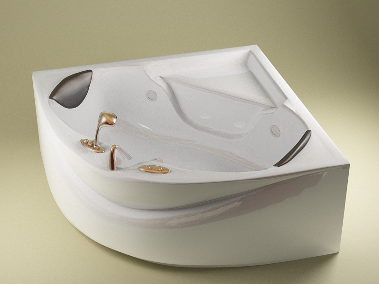 angular bath jets modelled 3d model
