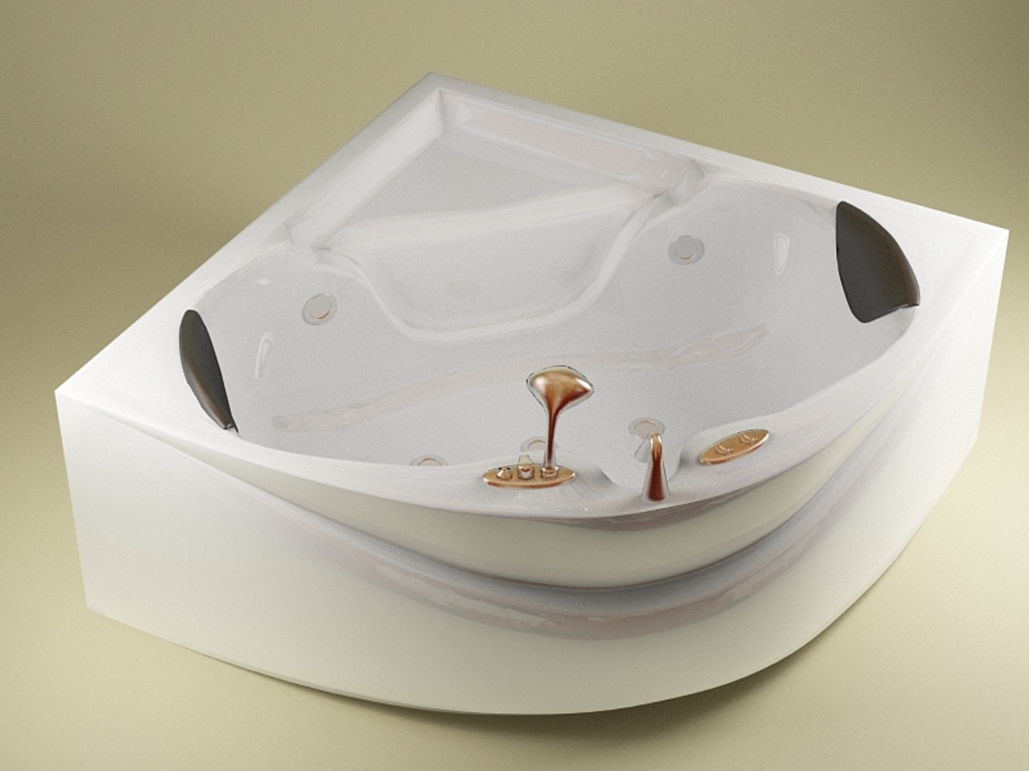 angular bath jets modelled 3d model