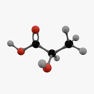 Lactic Acid Molecule 3D