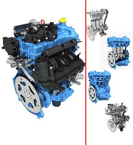 Three cylinder engine complete