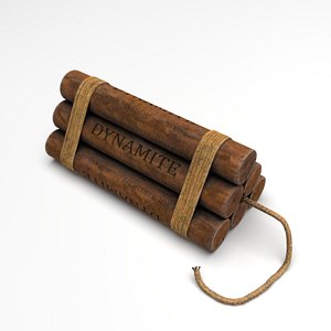 3D Explosive Charge Realistic TNT Dynamite Bundle Low Poly Game Ready Asset model