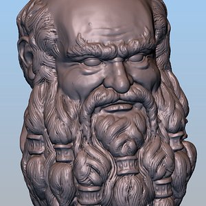 3D Dwarf head 3D print ready model