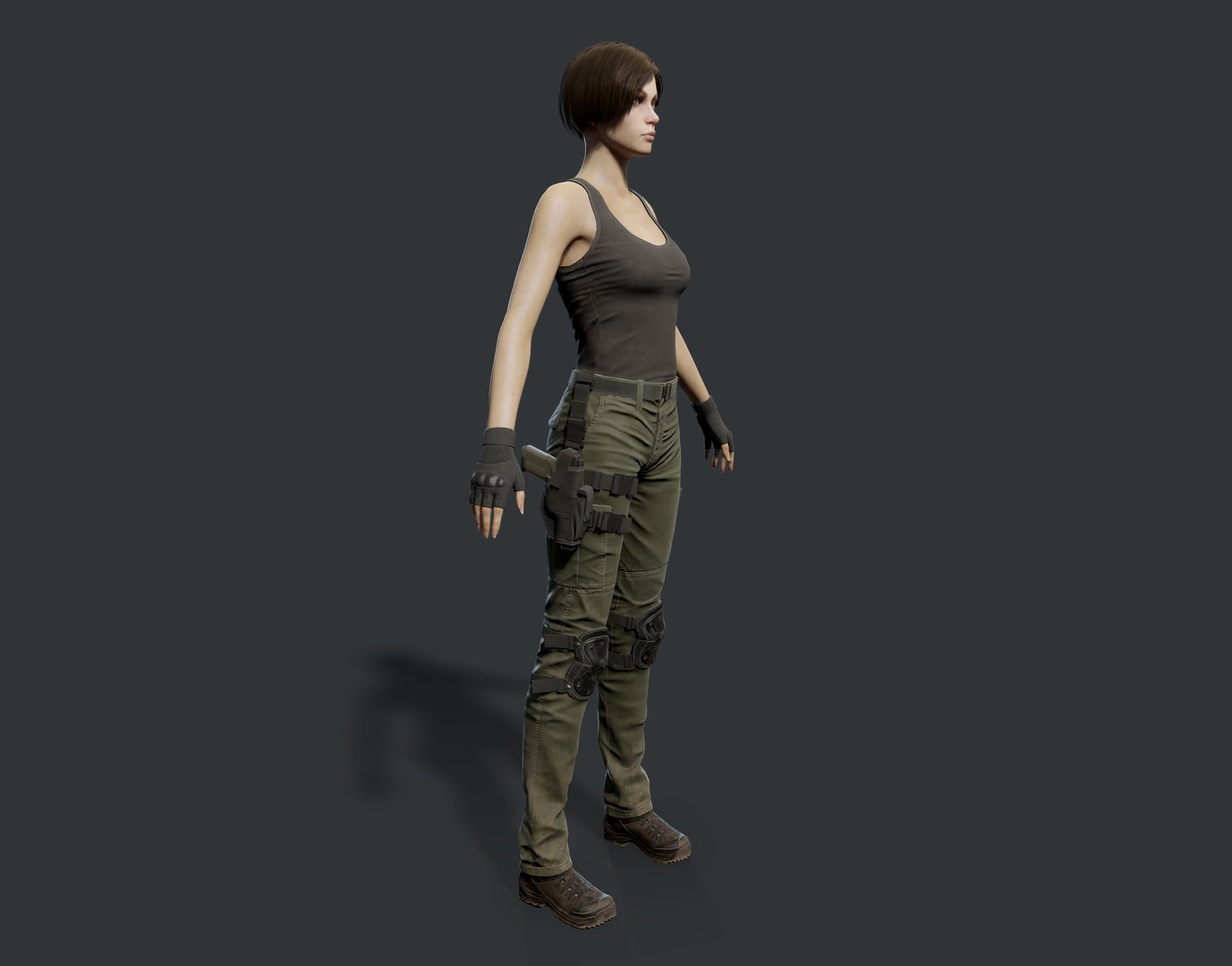 3D Army Girl Model - TurboSquid 1634091