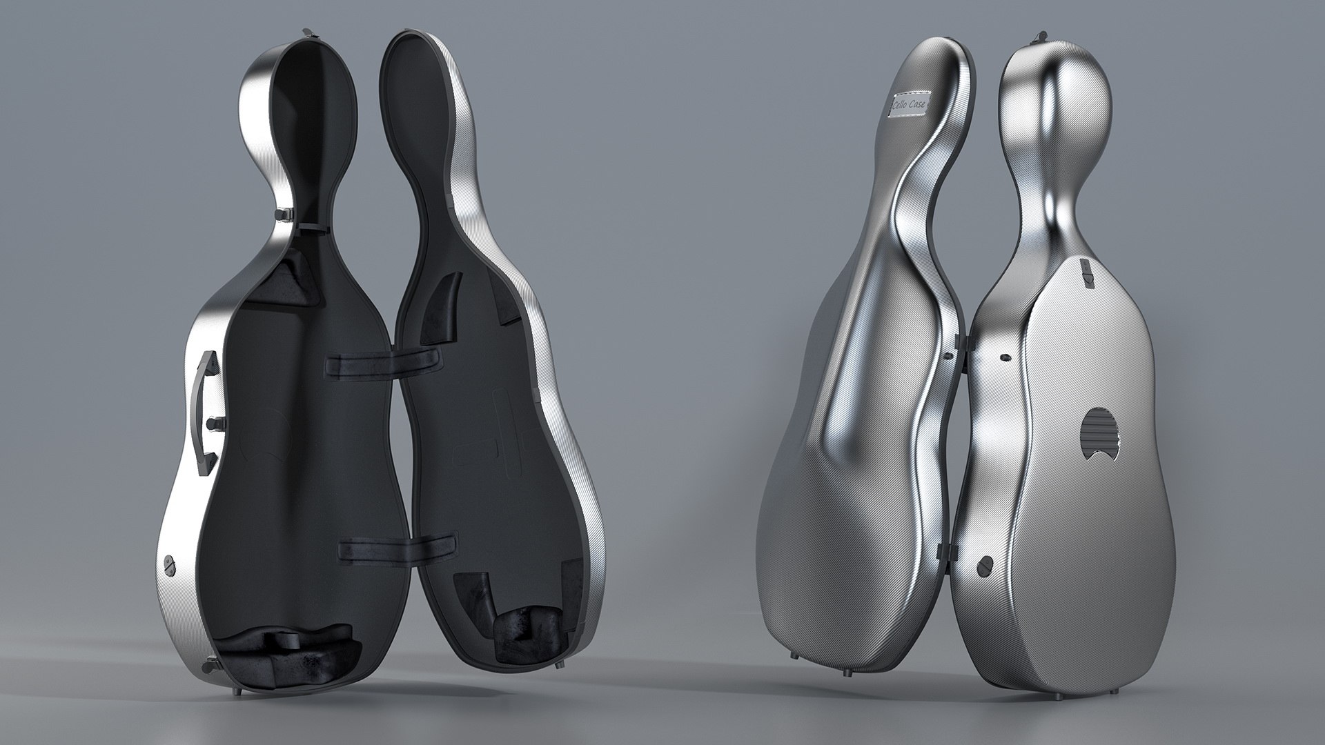 Open Carbon Cello Case 3D model preview