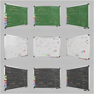 3D Metal Writing Board Trio Set model