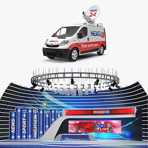 News Van and Studio 3D Models Collection
