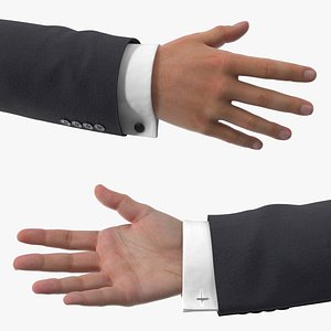 Realistic Male Arm with Shirt and Blazer Black model