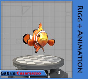 3d model clow-fish amphiprion ocellaris