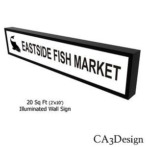 illuminated wall sign 3d model