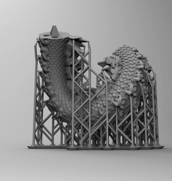 Legendary creature design The traditional Chinese Dragon with support STL 3D Model print download model