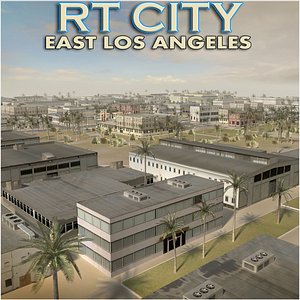 East Los Angeles Stylised Skyline 2021 3D model