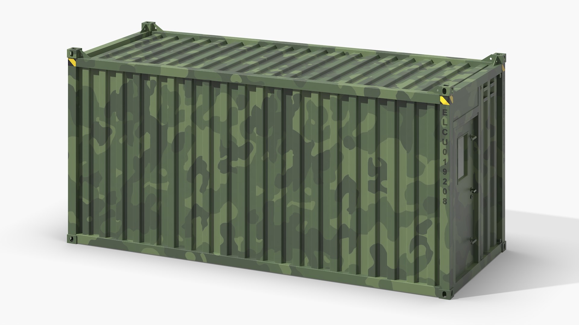 Portable Military Shelter Container Camo 3D model preview