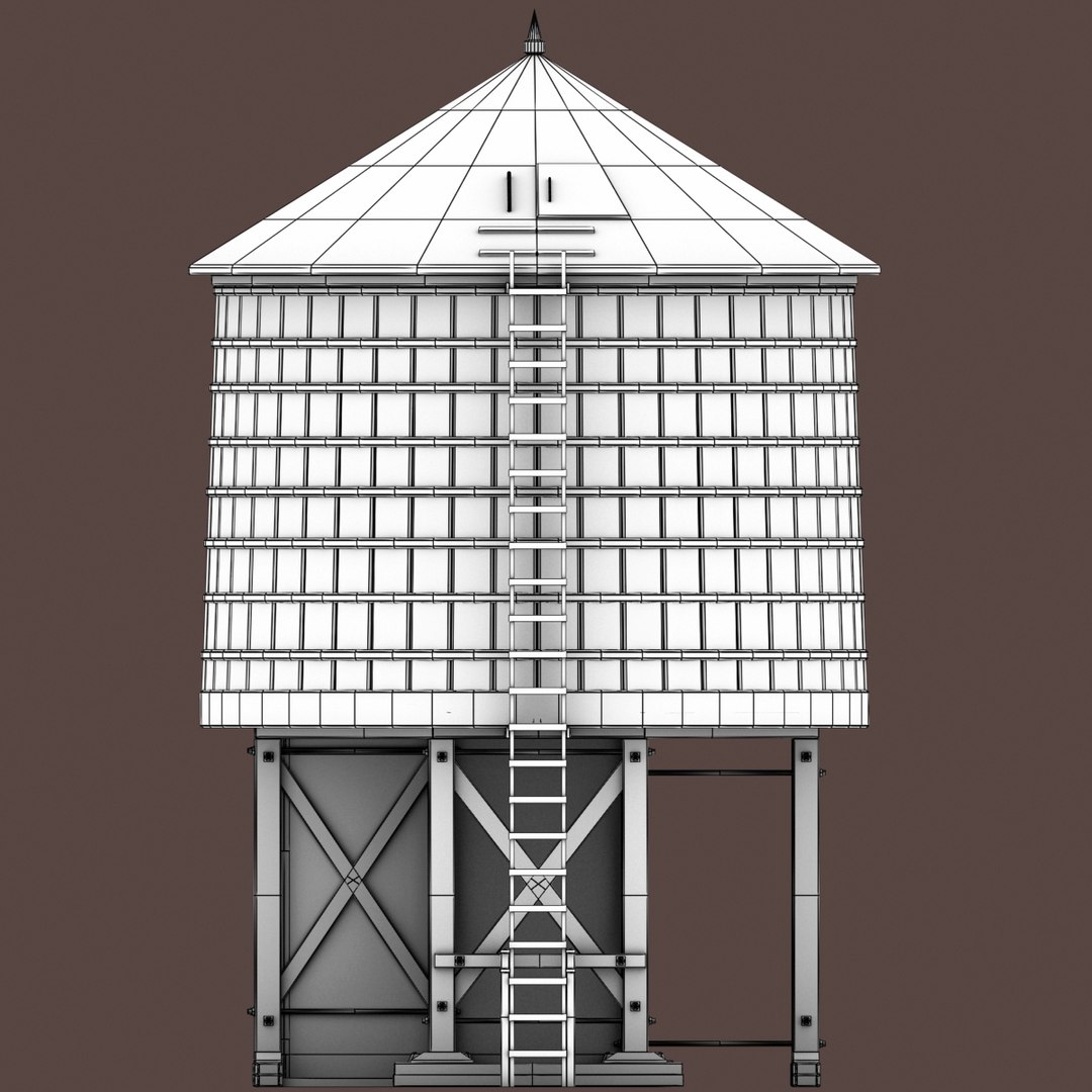 3dsmax Rooftop Water Tank