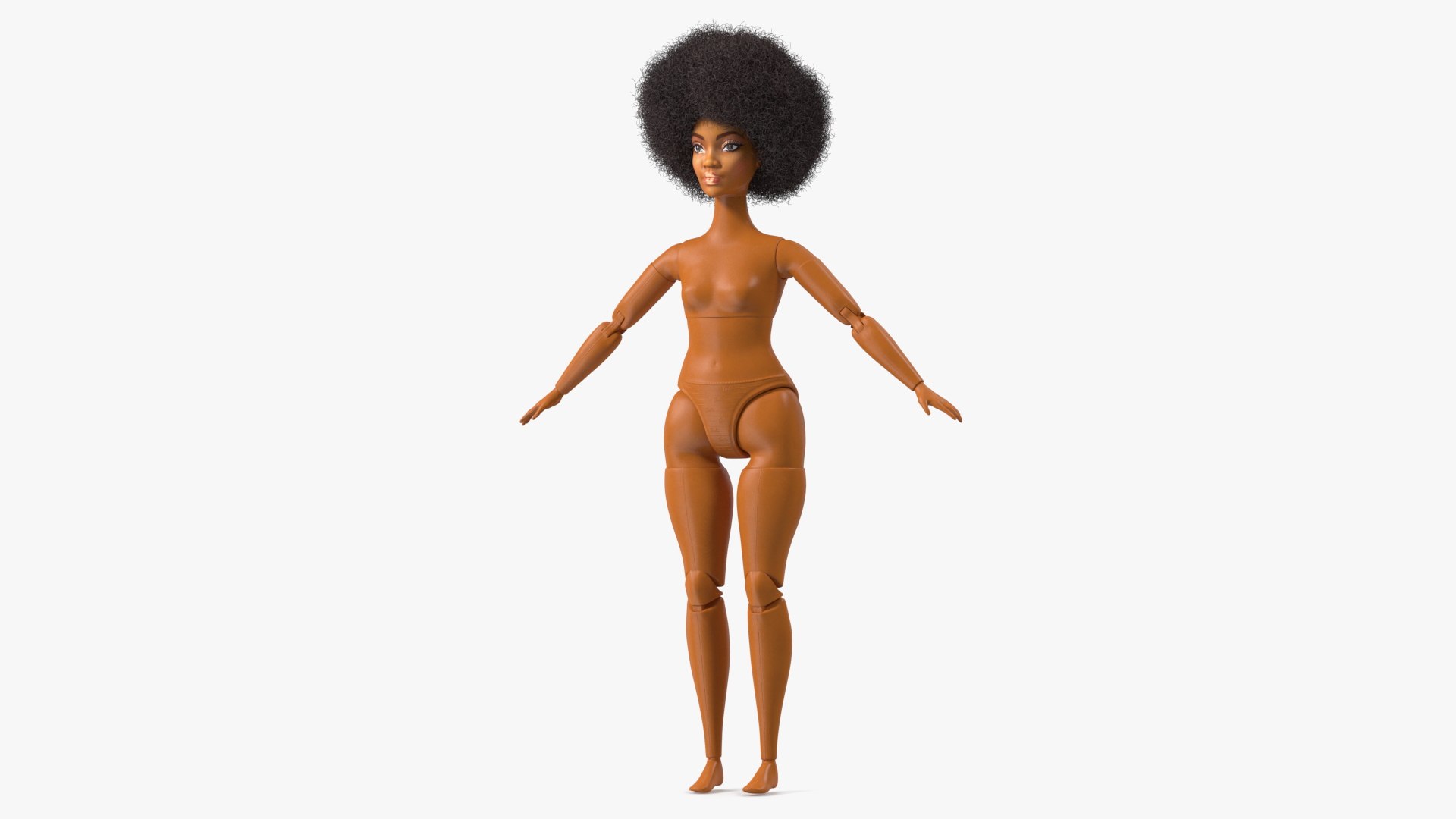 Barbie Looks Doll Elle GTD91 Neutral Pose Fur 3D model preview
