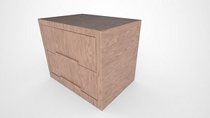 bedside table - wood 3D model