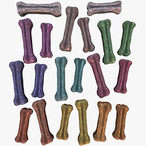 3D Pet Dog Gnawing Bone Treat Cookie Pack model