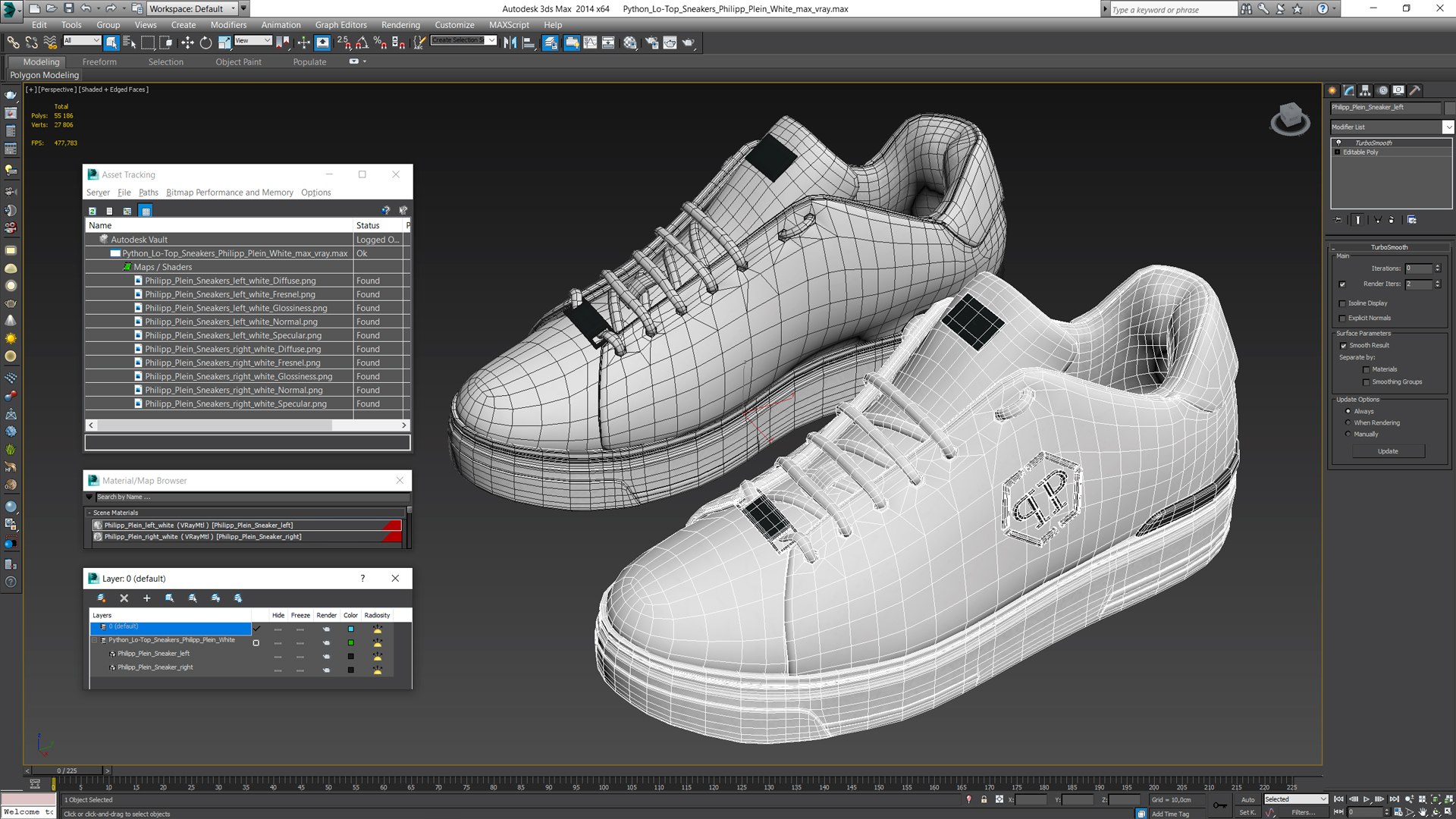 3D model Python Lo-Top Sneakers Philipp Plein White - TurboSquid 2112228