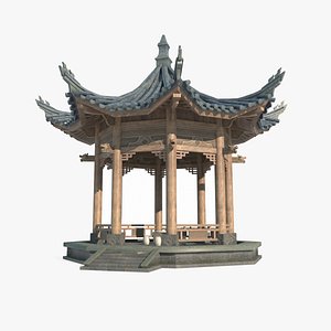Ancient Asian Architecture Pavilion 3D