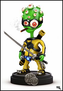 Kung Fu Alien Cartoon