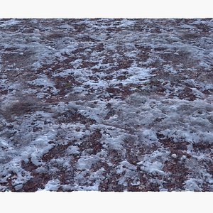 Frozen Winter Ground Lowpoly Surface 02