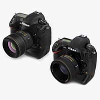Professional DSLR Cameras Nikon 3D Models Collection
