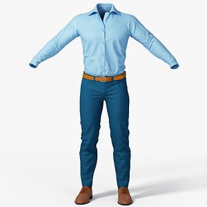 businessman suit shoes 3D model