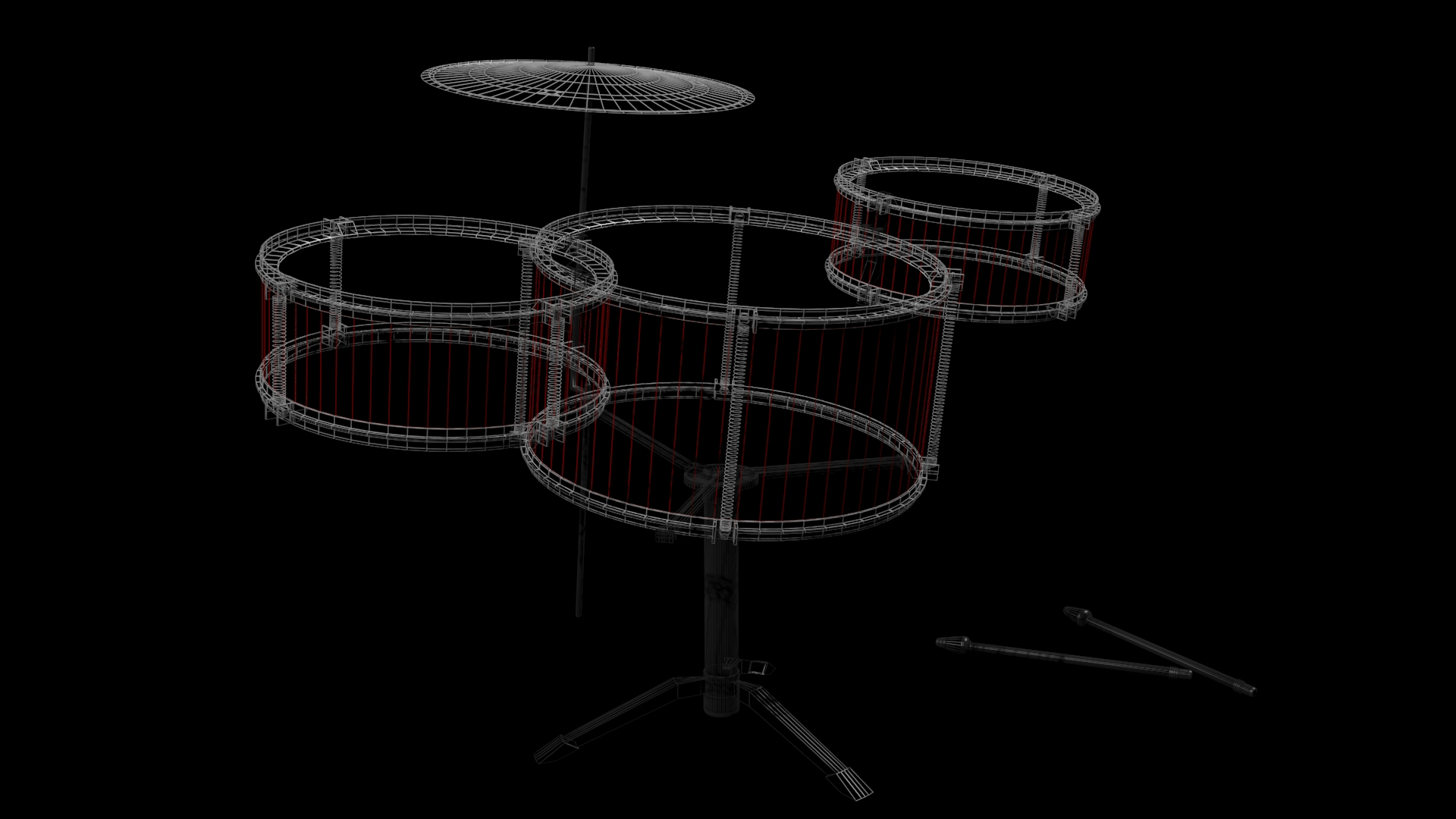 Toy drum set 3D model - TurboSquid 1545147