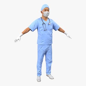 male surgeon asian 3d 3ds