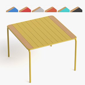 3D model Square Outdoor Steel Table