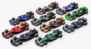 3D Formula 1 Season 2024 Race Car Collection