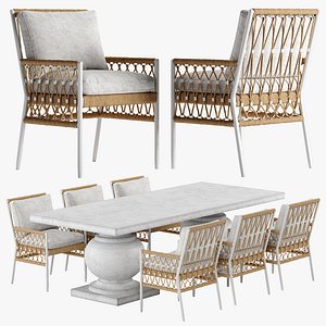 Serena and Lily Salt Greek chair Terrace table set