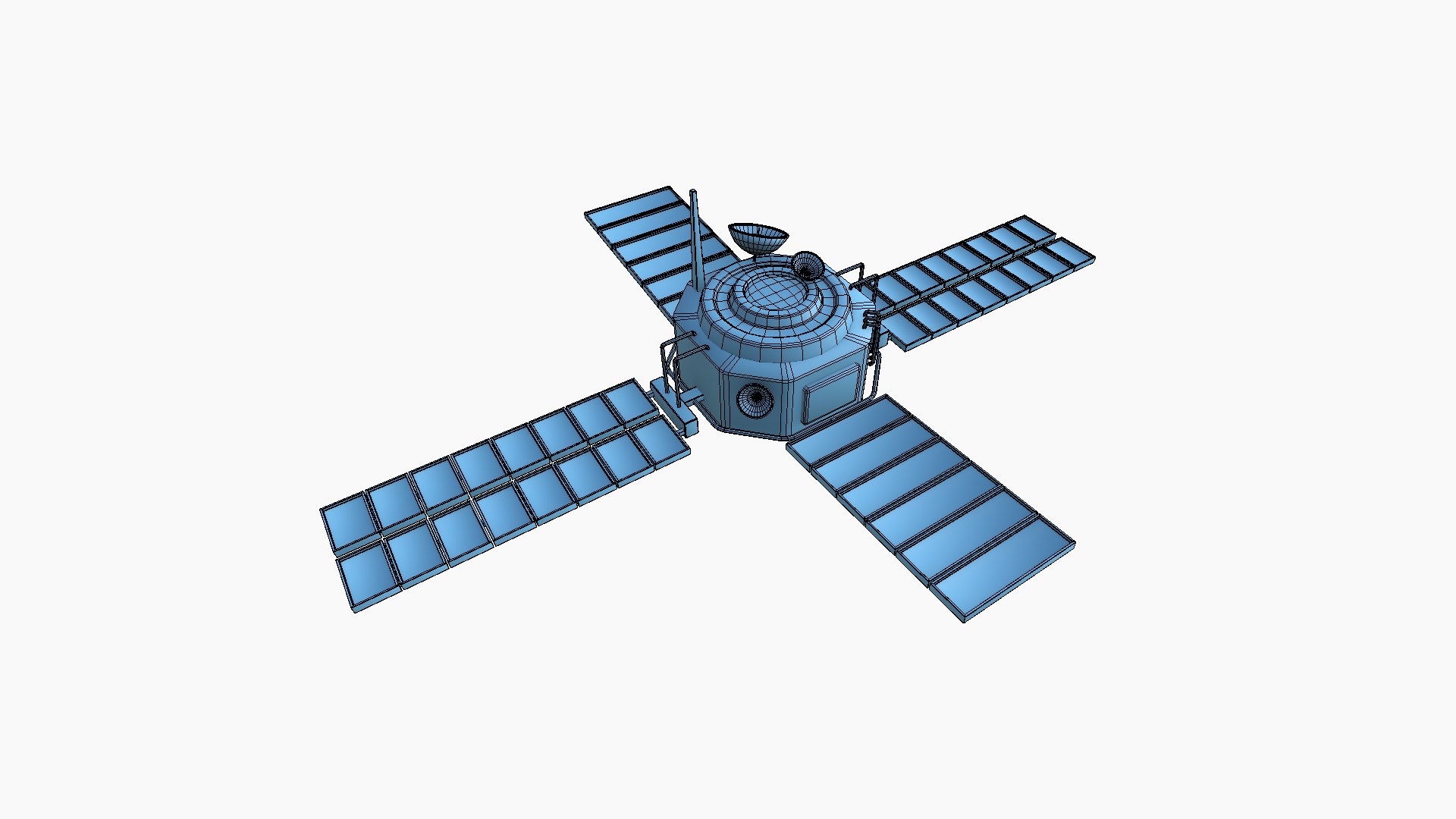3D Model Satellite H04 Steel Red - SciFi Space Design - TurboSquid 2227359