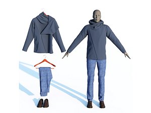 3D hoodie jeans loafers men s