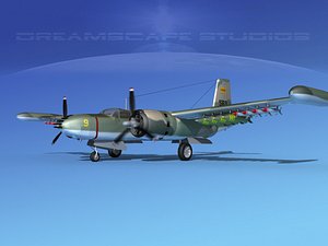 3d douglas a-26k a-26 bomber model