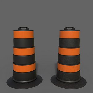PBR Traffic Drum Barrel BlackOrange