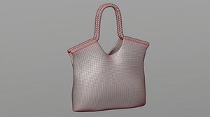Beach bag with rope handles 3D model
