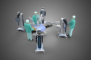3D MEDICAL ROBOTIC ASSISTED SURGICAL SYSTEM SURGEON SURGERY PATIENT model