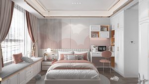 3D model Pink Kidsroom