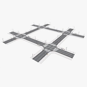City street intersection 03 3D model