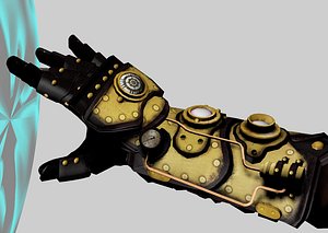 steampunk glove fbx