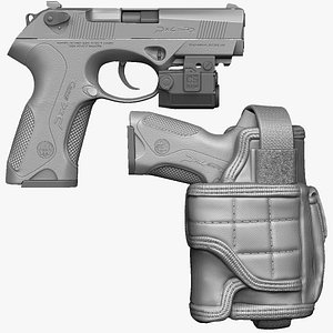 BERETTA PX4 Storm with Holster Zbrush Sculpt