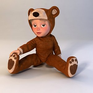 Luigi Little Boy in a Bear Costume Rigged Character