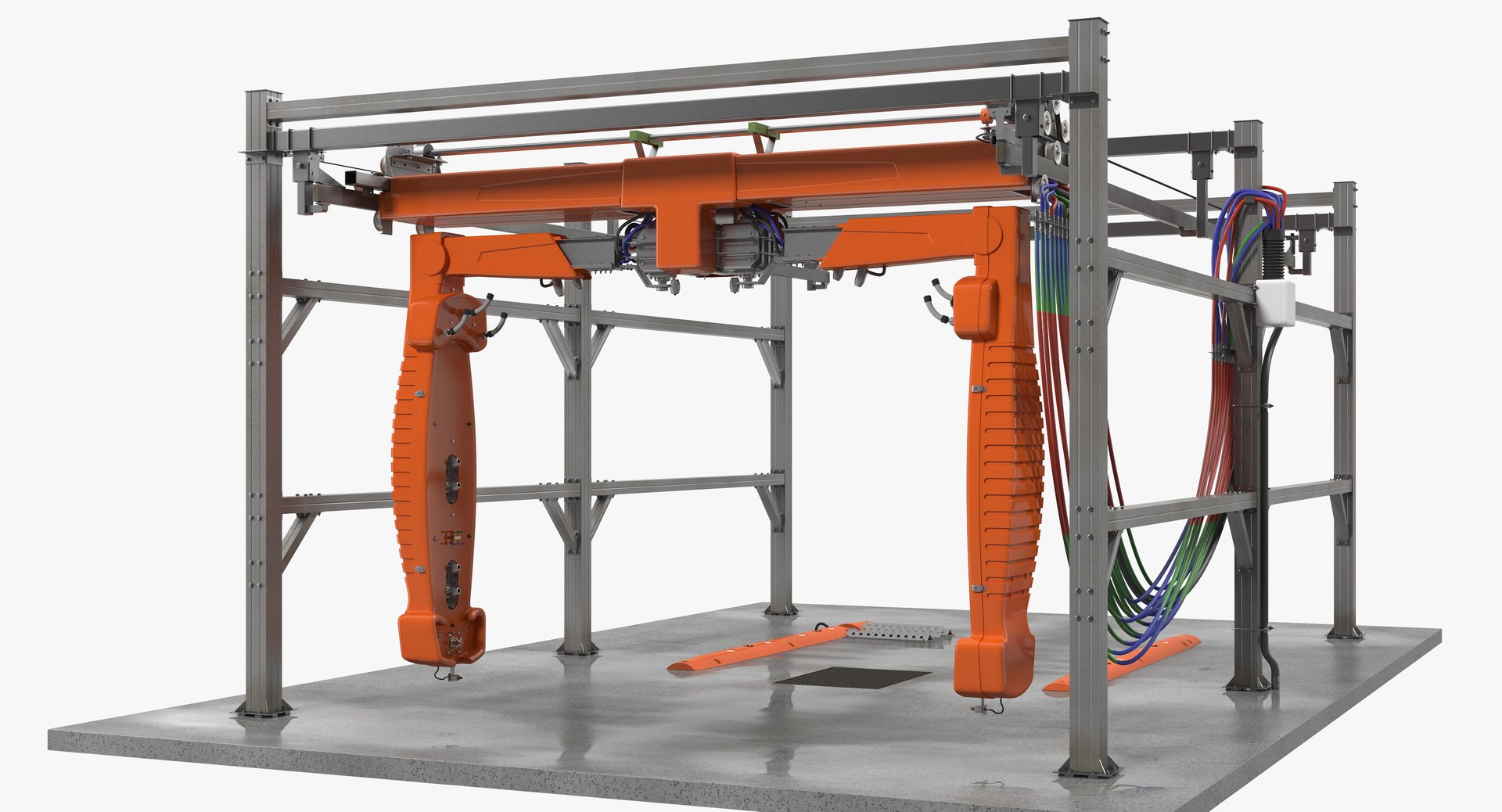 Carwash System Rigged 3D Model 3D model preview
