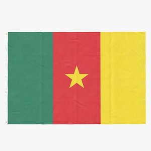 flag laying pose cameroon 3D model
