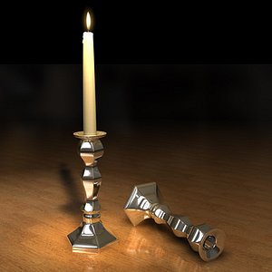 candleholder candle flame 3d model