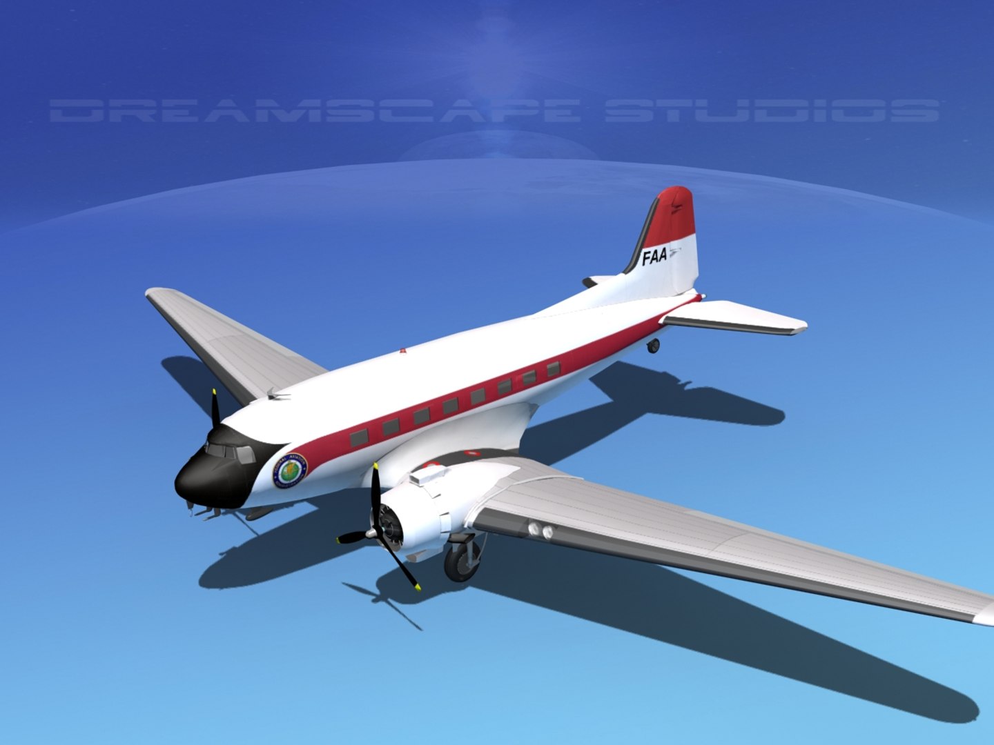 3d dc-3 douglas model