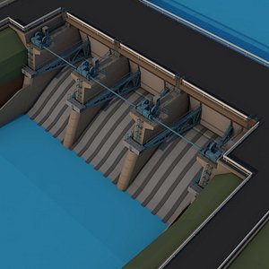 Poly Hydroelectric Dam 3D model