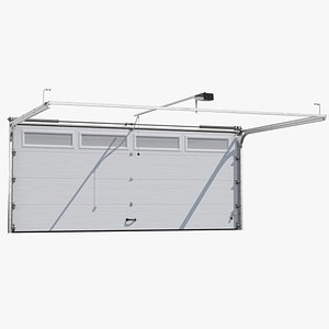 3D Electric Garage Doors White Rigged for Maya model